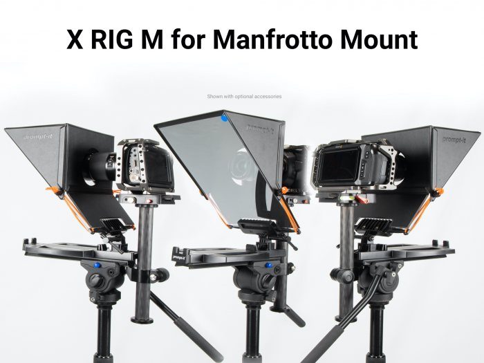 Manfrotto mount rig for the Prompt-it Teleprompters